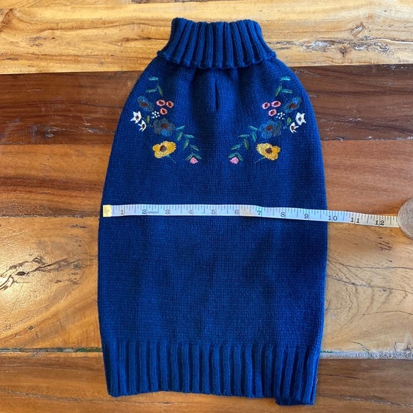 Navy Blue Floral Dog Sweater - Picture 3 of 5